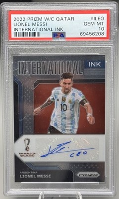 2022 Panini Prizm World Cup Qatar International Ink Lionel Messi