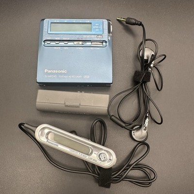 Panasonic SJ-MR240 Portable MD Recorder WALKMAN Blue Tested