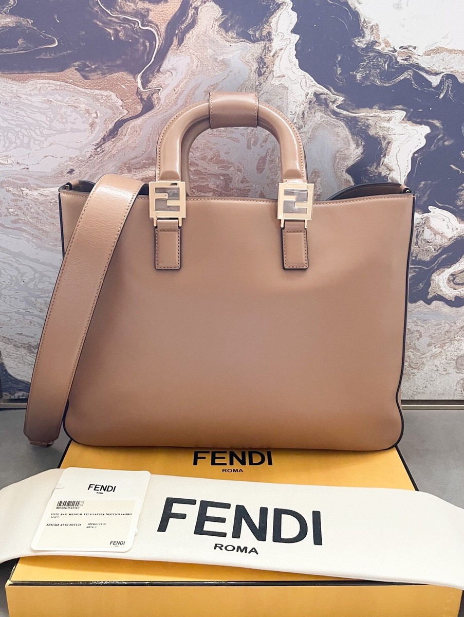 Fendi FF Vitello Glacier Medium Handle Tote | eBay