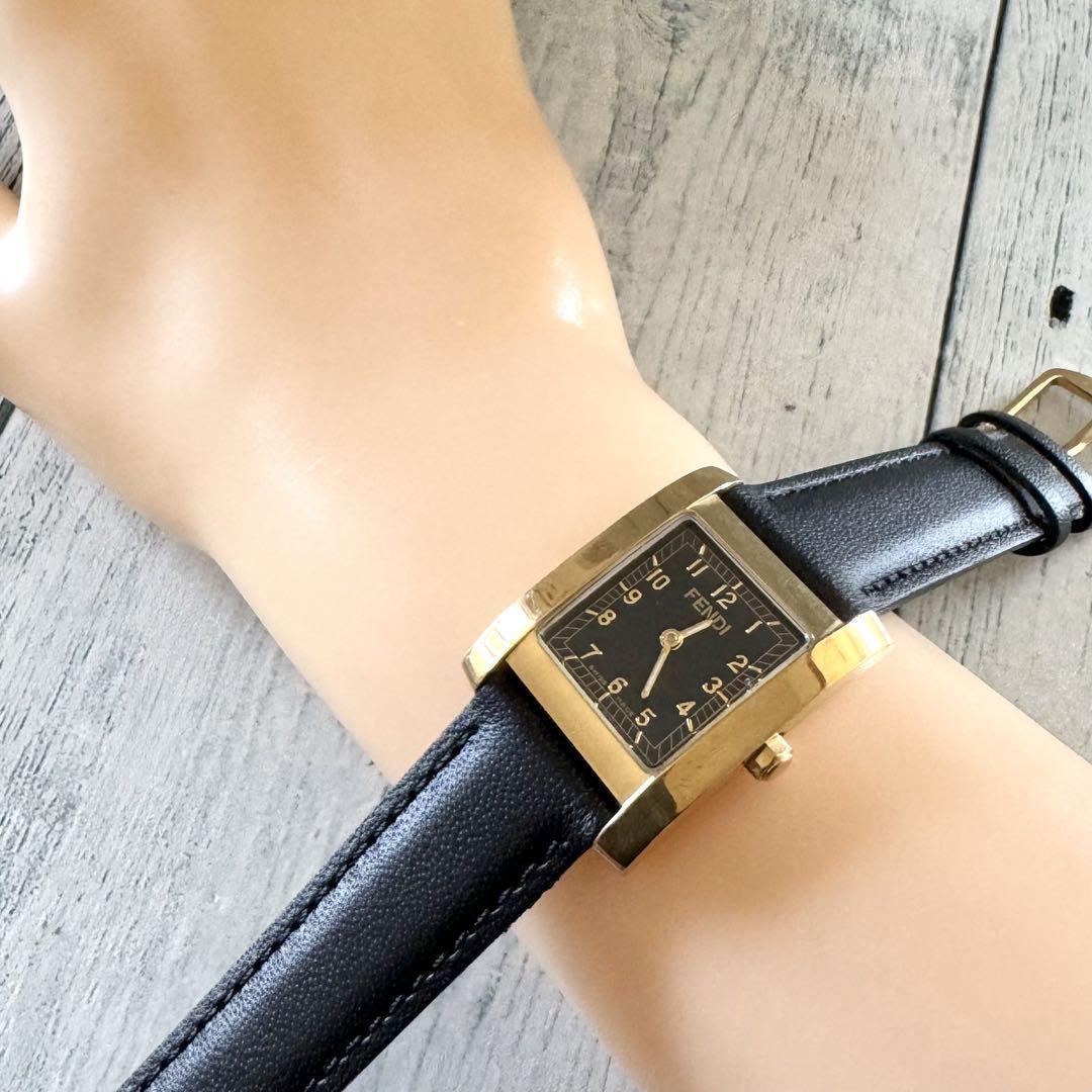 Fendi 7000L Black Dial Leather Belt Gold Women Quartz Watch | eBay