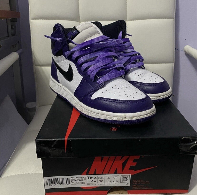 Size 4 - Air Jordan 1 Retro OG High Court Purple for sale online