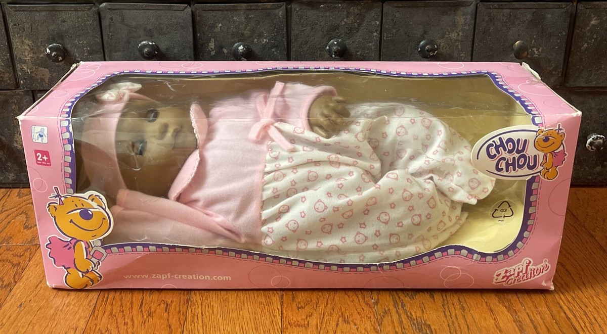 New 2007 Baby Chou Chou Zapf Creations Baby Doll Sleeping African