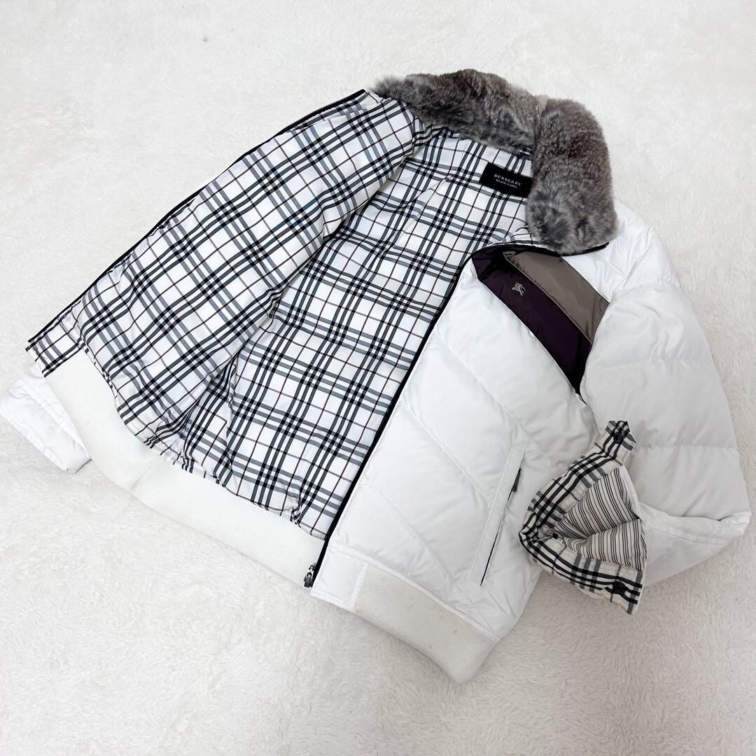 BURBERRY BLACK LABEL Down Jacket white size L horse logo Men's
