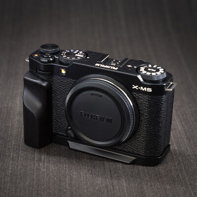 Wood Camera L Hand Grip w/Aluminum Alloy Baseplate For Fujifilm X