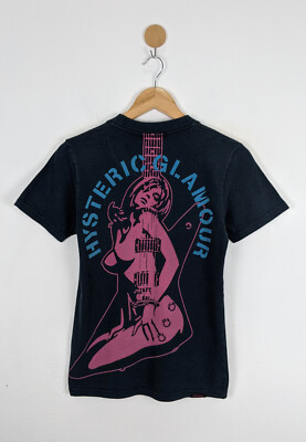 Hysteric Glamour Guitar Girl Hys Girl Back print HG shirt | eBay