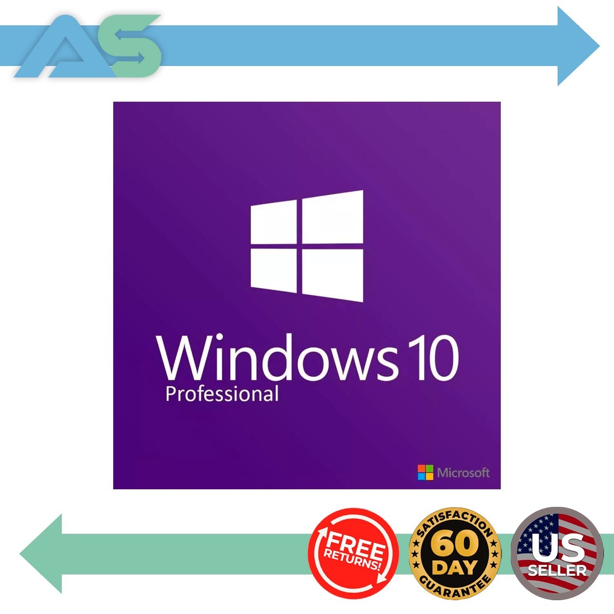 Microsoft Windows 10 Pro (64-bit English, 1PK DSP OEI DVD) [FQC
