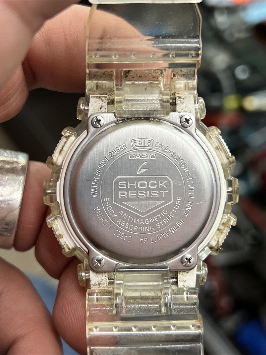 Casio G-SHOCK 5518 Clear Resin Case and Band Watch Digital Analog