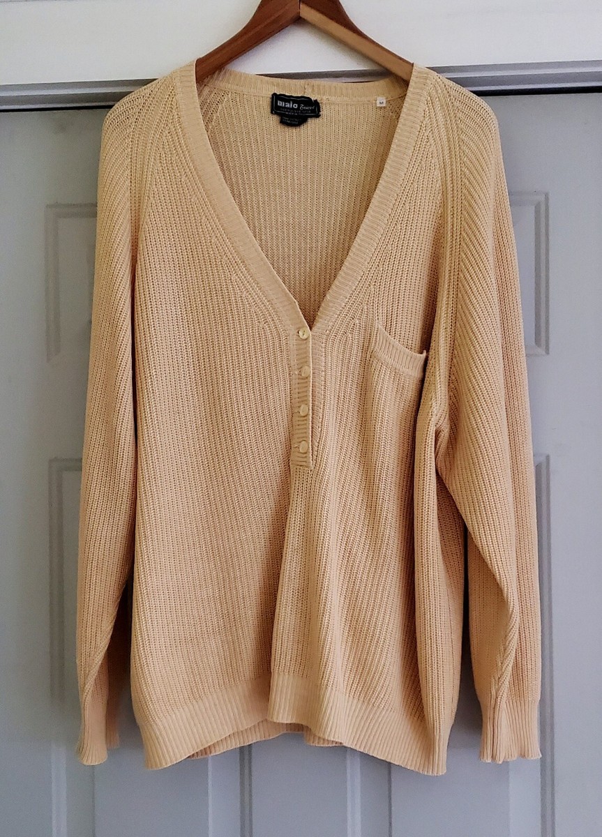 RARE Vintage MALO Tricot Italy 100% Silk Knit Oversize Sweater