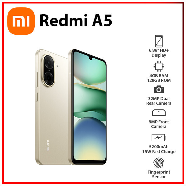 New) Xiaomi Redmi A5 4GB+128GB GOLD Dual SIM Unlocked Android Cell