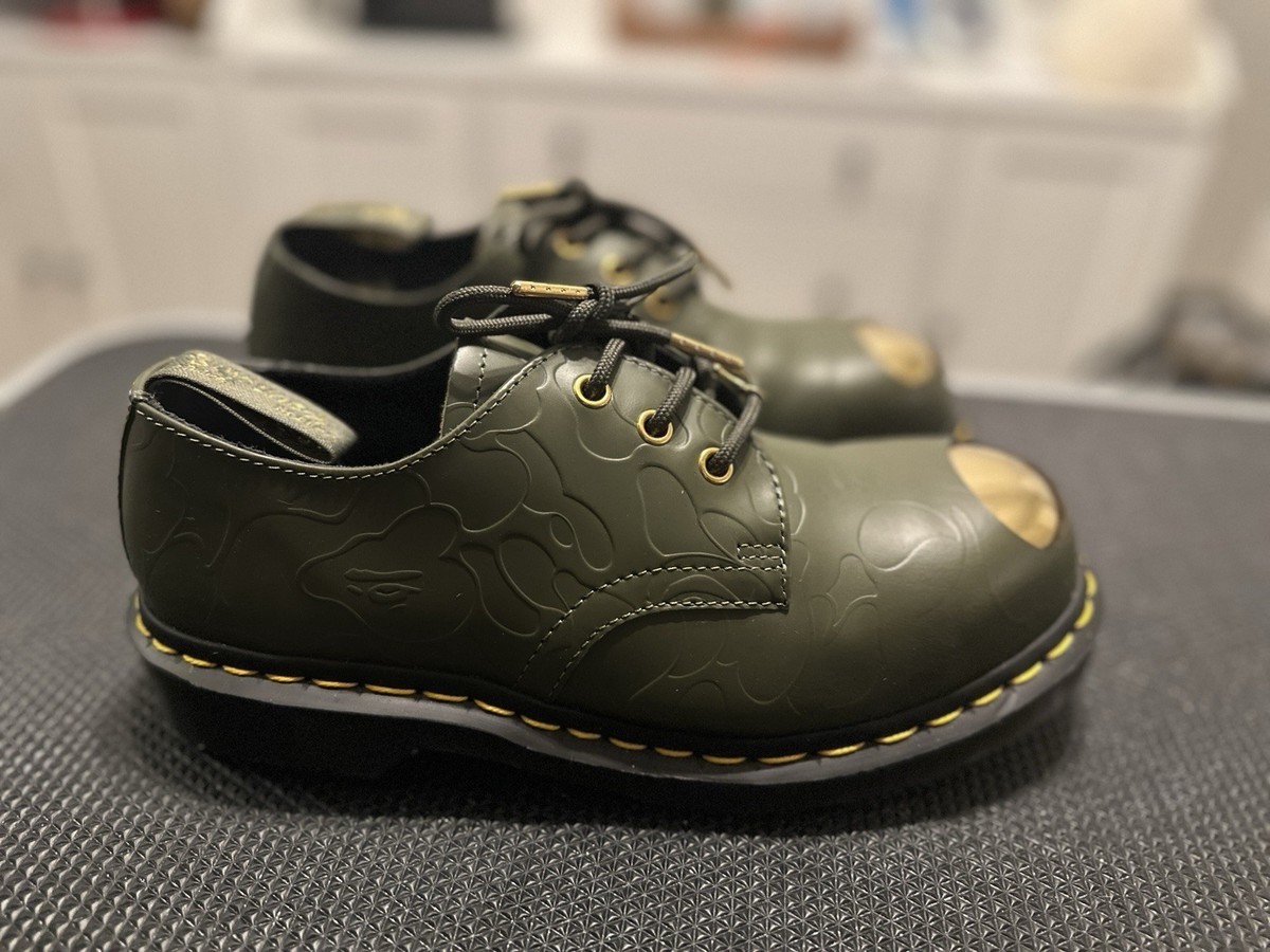 Bape X Dr. Marten's 1461 'Khaki Embossed Camo' size:M 7/ W 9 (no