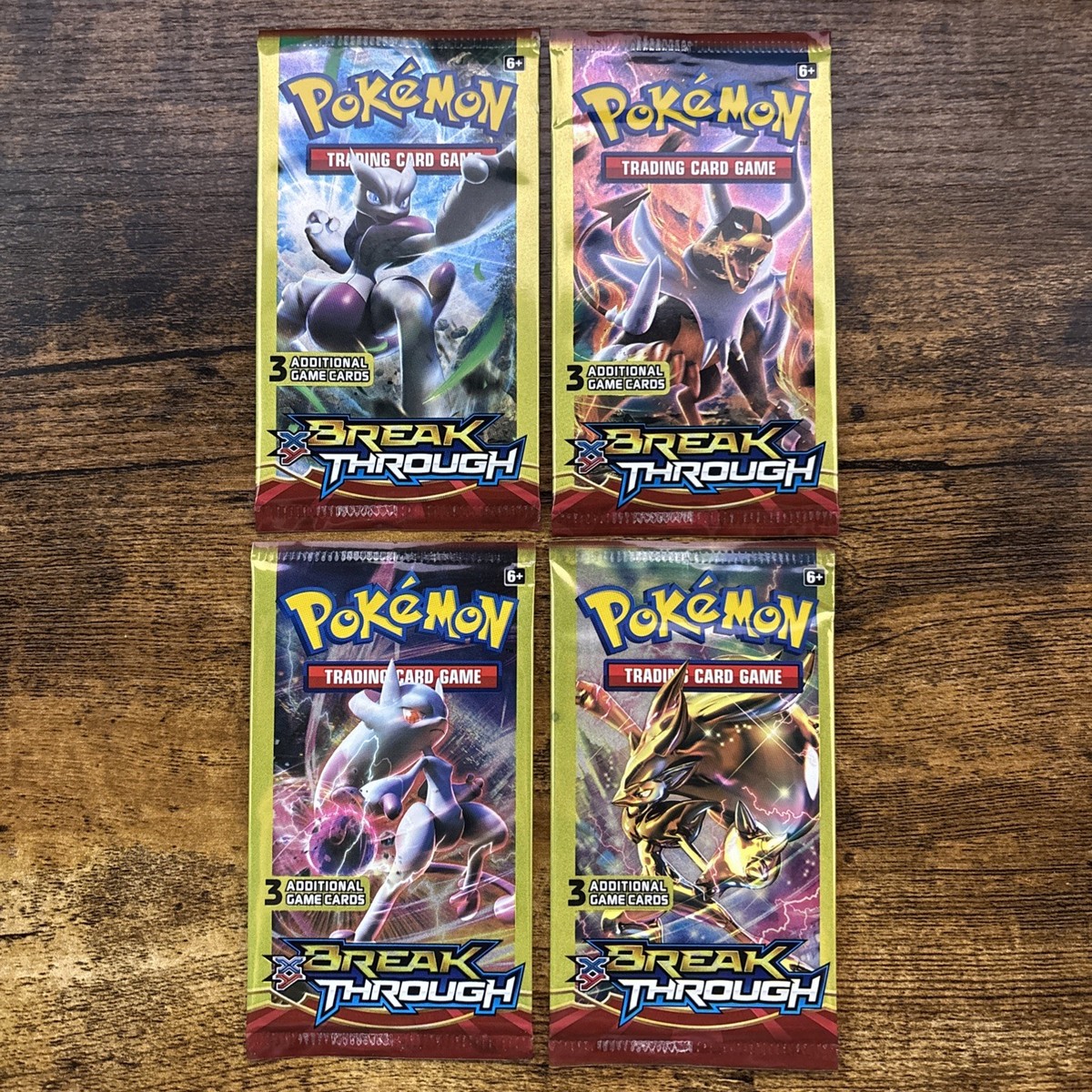 Pokemon XY Break Through 3 Card Booster Pack ART SET - 4 Packs