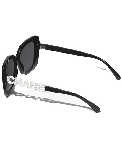 Authentic CHANEL Acetate Strass Square Sunglasses 5422-B-A Black