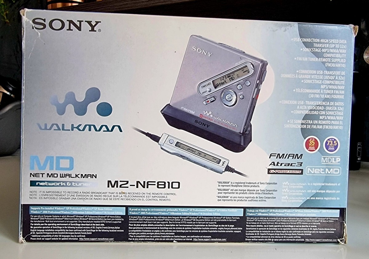 New Sony Walkman MZ-NF810 Net MD/Radio Discman Recorder Boxed +