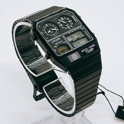 CITIZEN Ana-Digi Temp JG2105-93E Black Ana Digi Men Watch Holiday