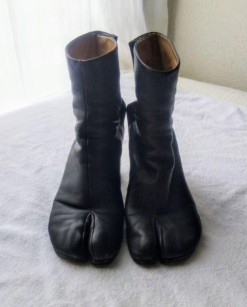 Maison Margiela Tabi Boots Black Leather Size 40 EU 25.5cm 8cm