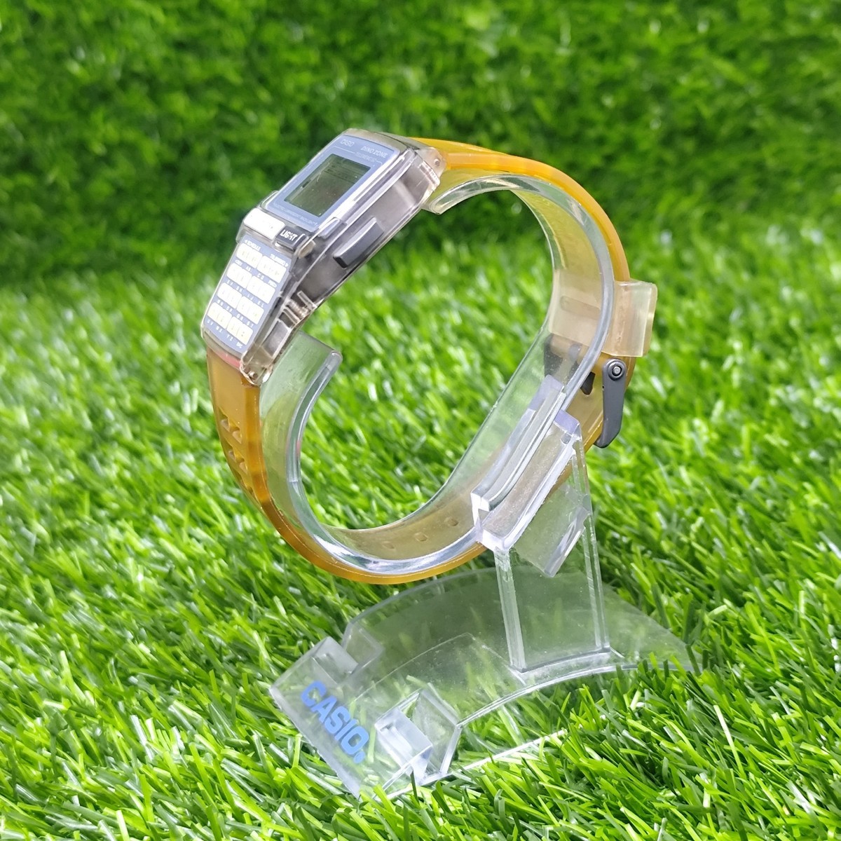 Vintage 90's Casio DBC-63 Dino Zone Transparent Grey Calculator