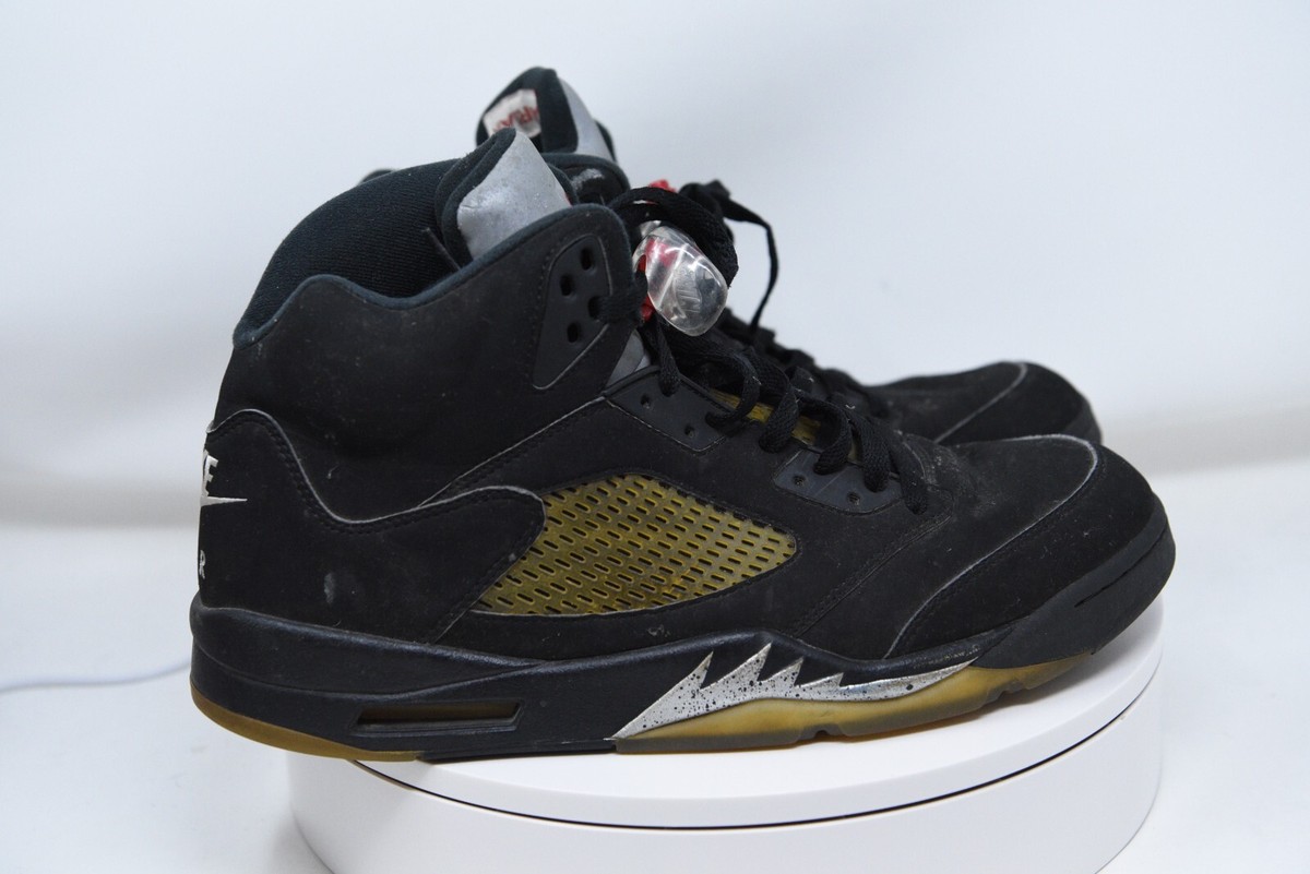 Nike Air Jordan 5 Retro OG Black 'Metallic' 845035-003 Mens 13