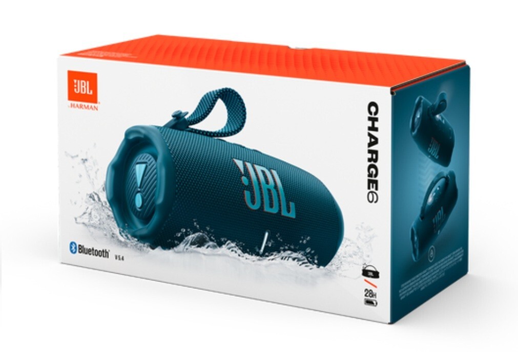 NEW! JBL Charge 6 Portable Waterproof Bluetooth Speaker - Blue, w