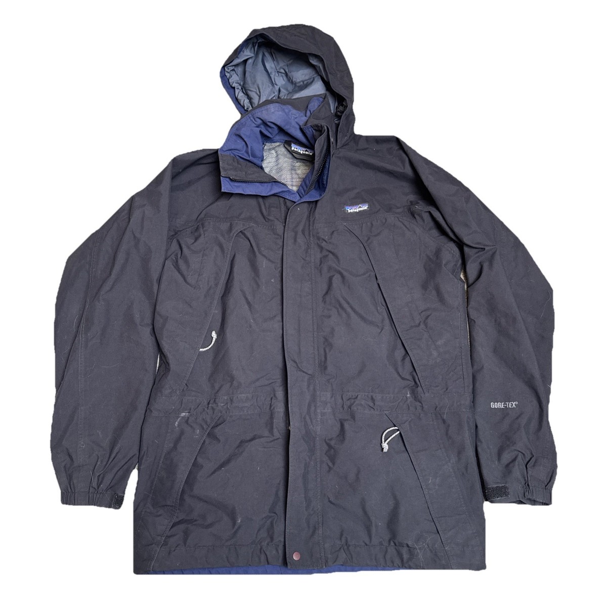 Patagonia Storm Jacket Goretex Shell Black Mens Small Zip Vintage