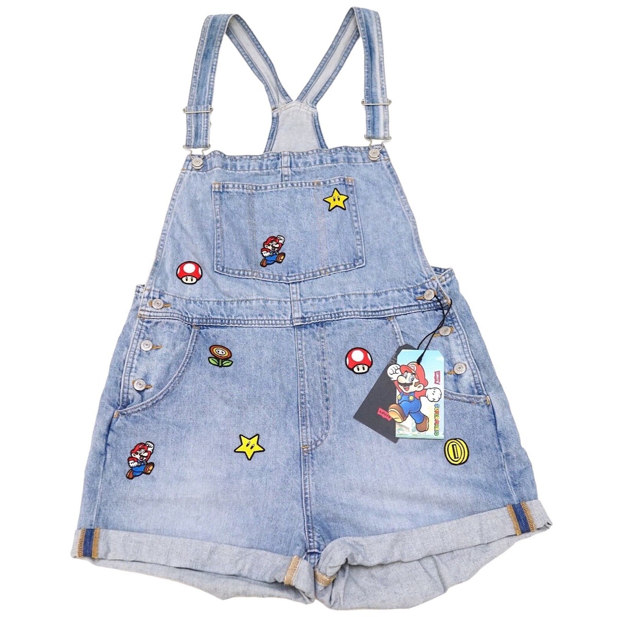 Levi's X Super Mario Brothers Vintage Shortalls Overalls XS | eBay