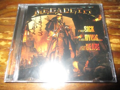 MEGADETH DAVE MUSTAINE AUTOGRAPHED/SIGNED THE SICK THE DYING AND
