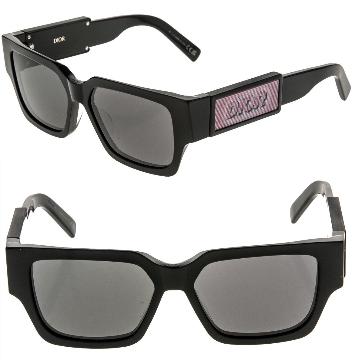 CHRISTIAN DIOR HOLOGRAPHIC CD Logo Black Pink Sunglasses DM40106U