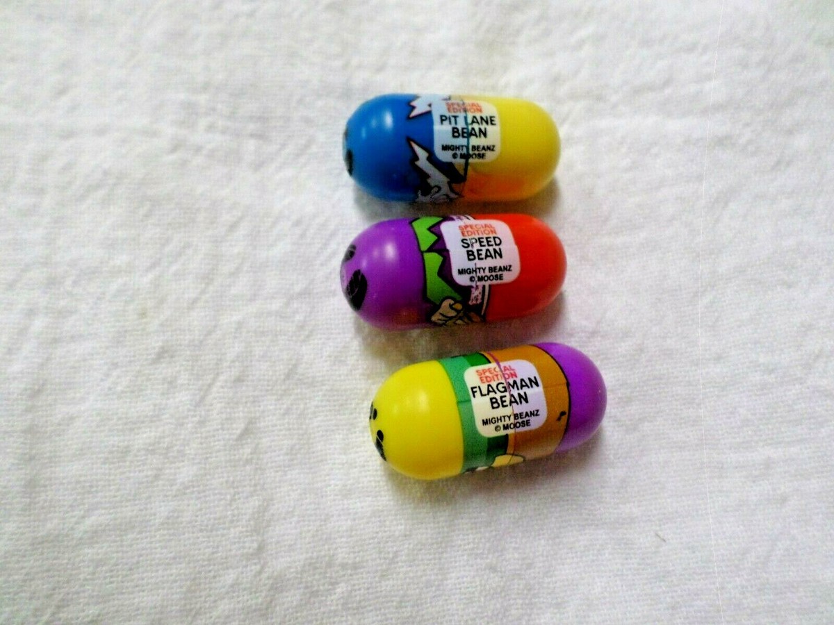 LOT OF 3 SPECIAL EDITION MIGHTY BEANZ - SPEED BEAN / PIT LANE