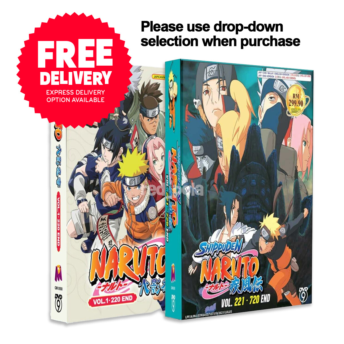 DVD Anime Naruto Shippuden Vol. 1-720 END Complete Series English