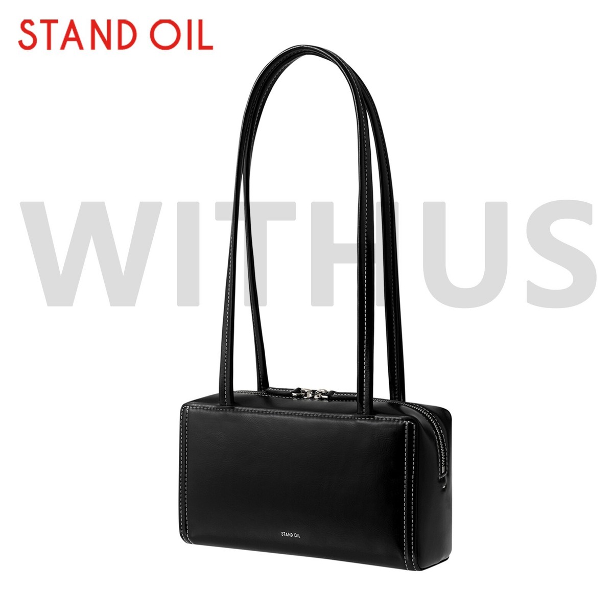 STAND OIL Post bag Stitch Black Women's Shoulder Bag - Tracking