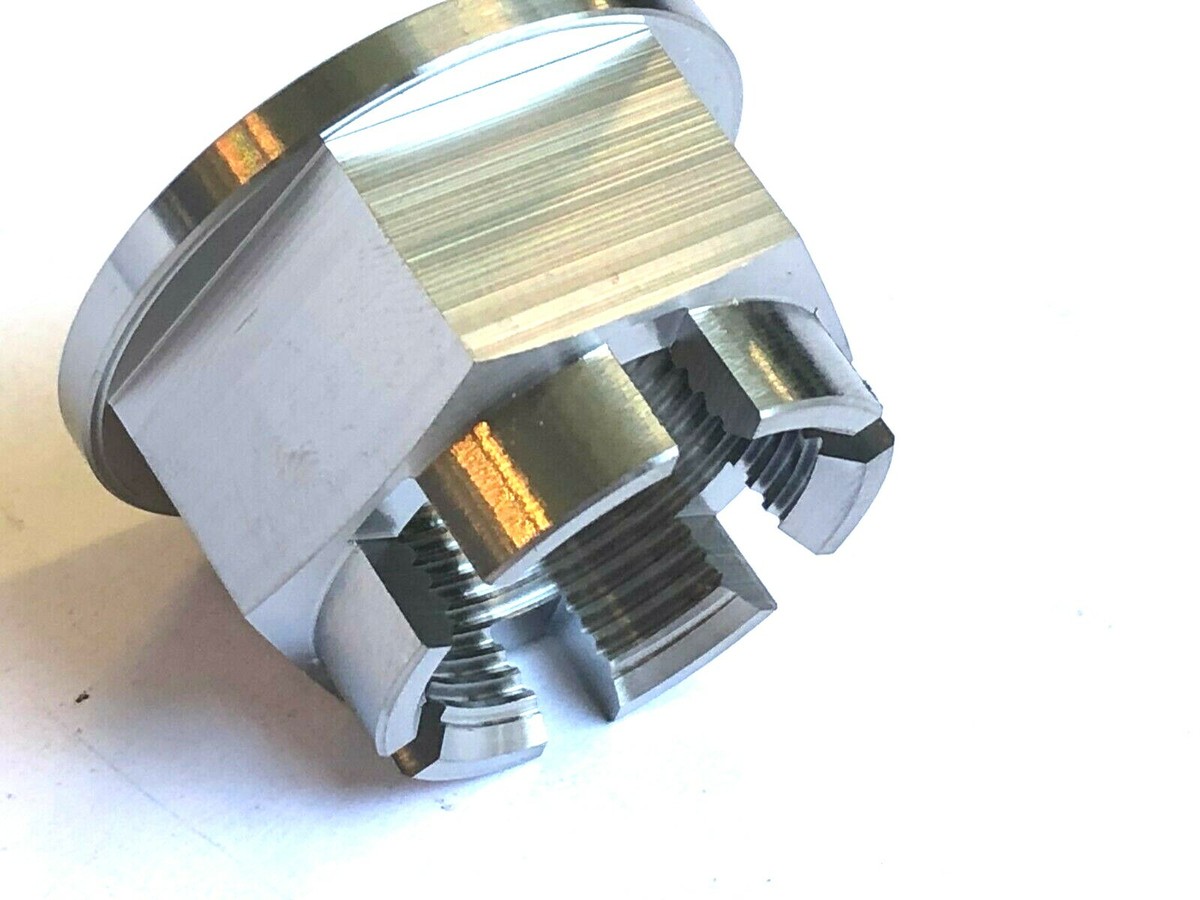 KAWASAKI ZX636R 2000-2025 REAR AXLE CASTLE FLANGED NUT TITANIUM