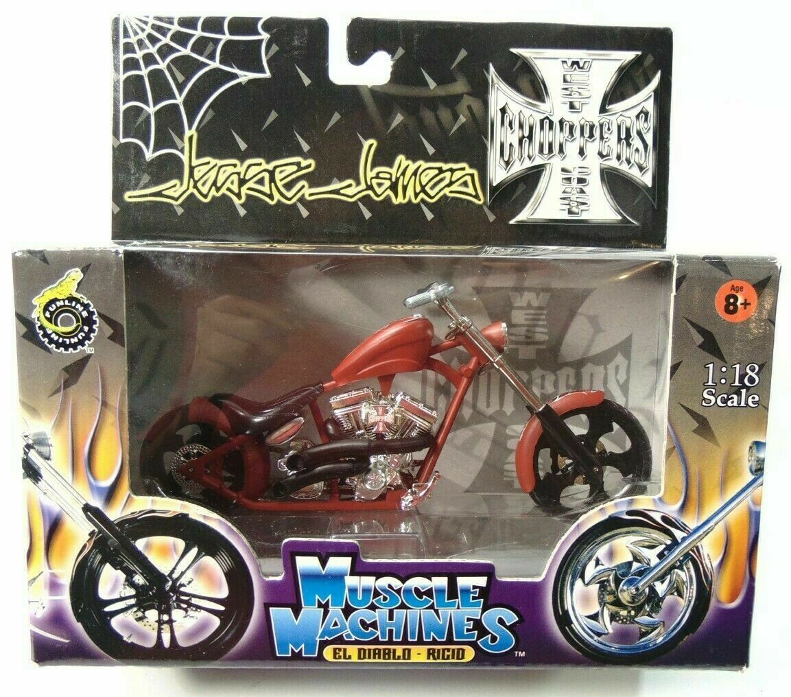 WEST COAST CHOPPERS JESSE JAMES EL DIABLO RIGID 1/18 1:18 BIKE RED
