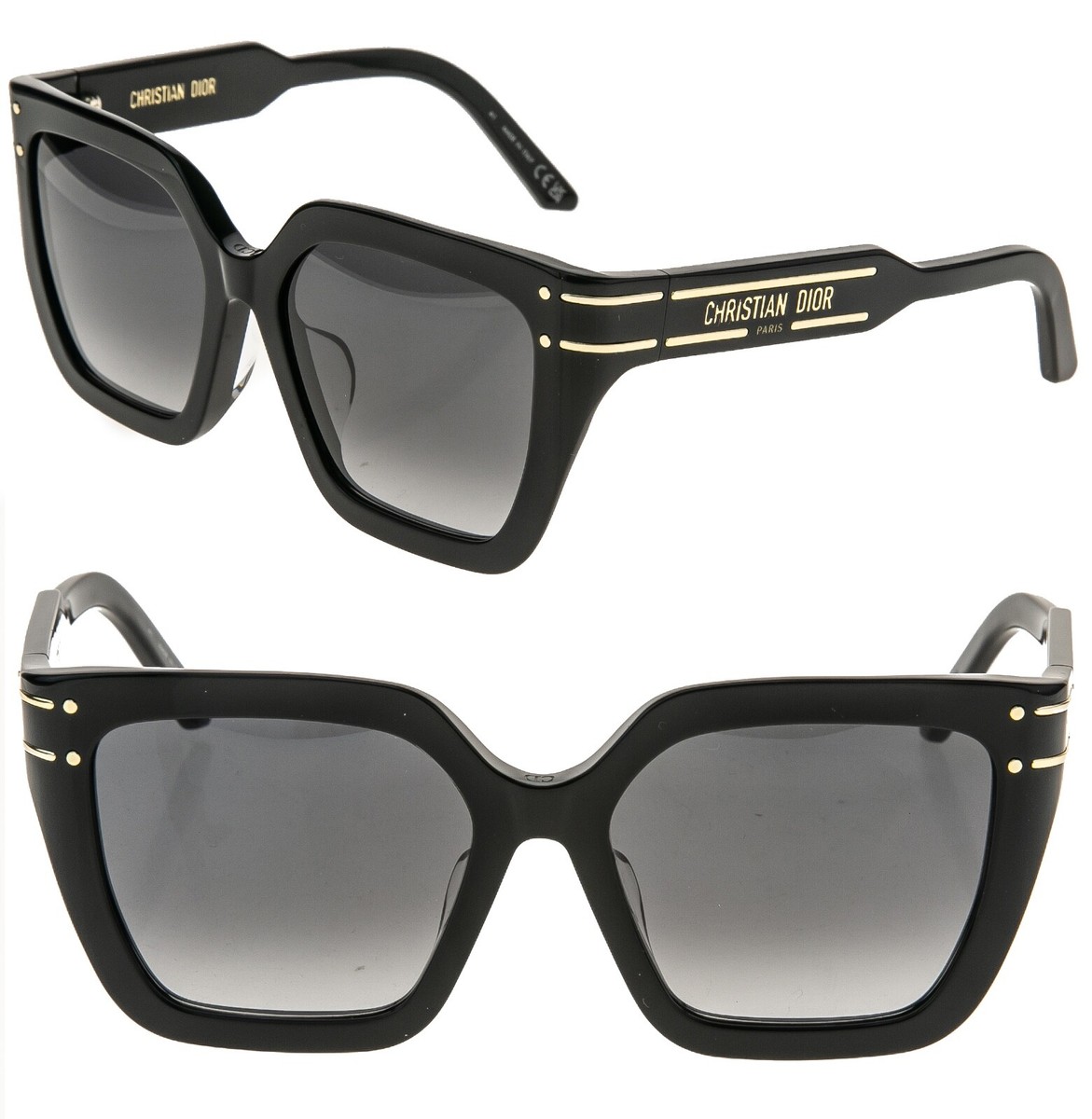 CHRISTIAN DIOR SIGNATURE Black Gold Thin DIORSIGNATURE S10F