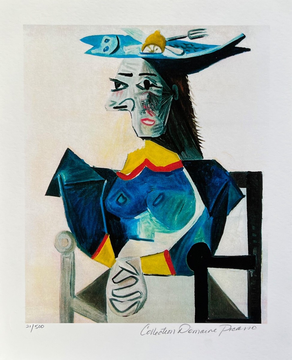 Pablo Picasso LADY WITH FORK HAT Estate Signed Limited Edition