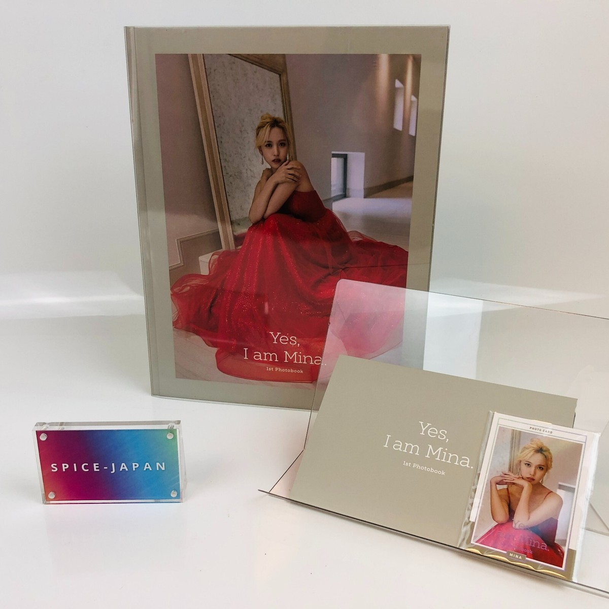 TWICE MINA 1st Photobook Yes, I am MINA Gray Ver 2 card with