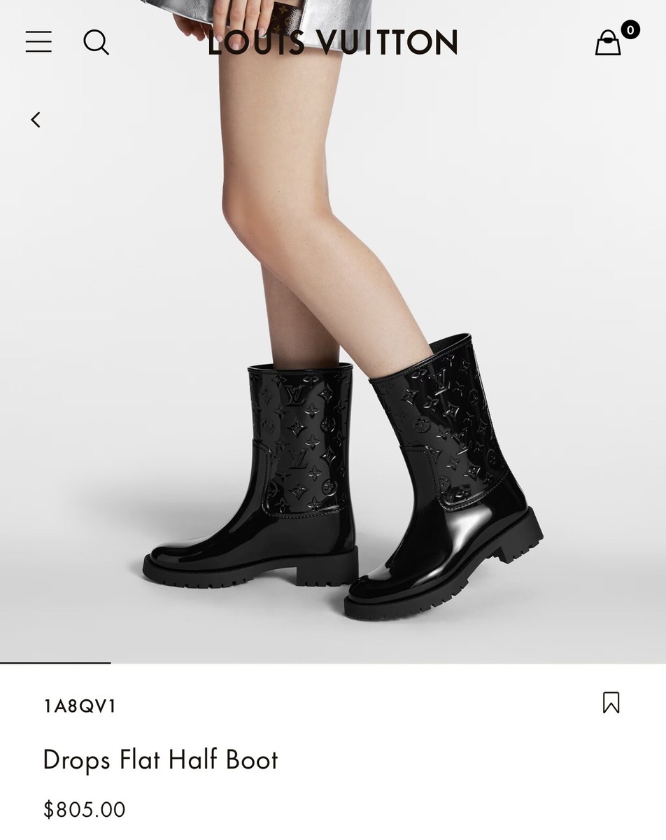 $850 Louis Vuitton Black Logo LV Patent Rubber Rain-boots 39 | eBay