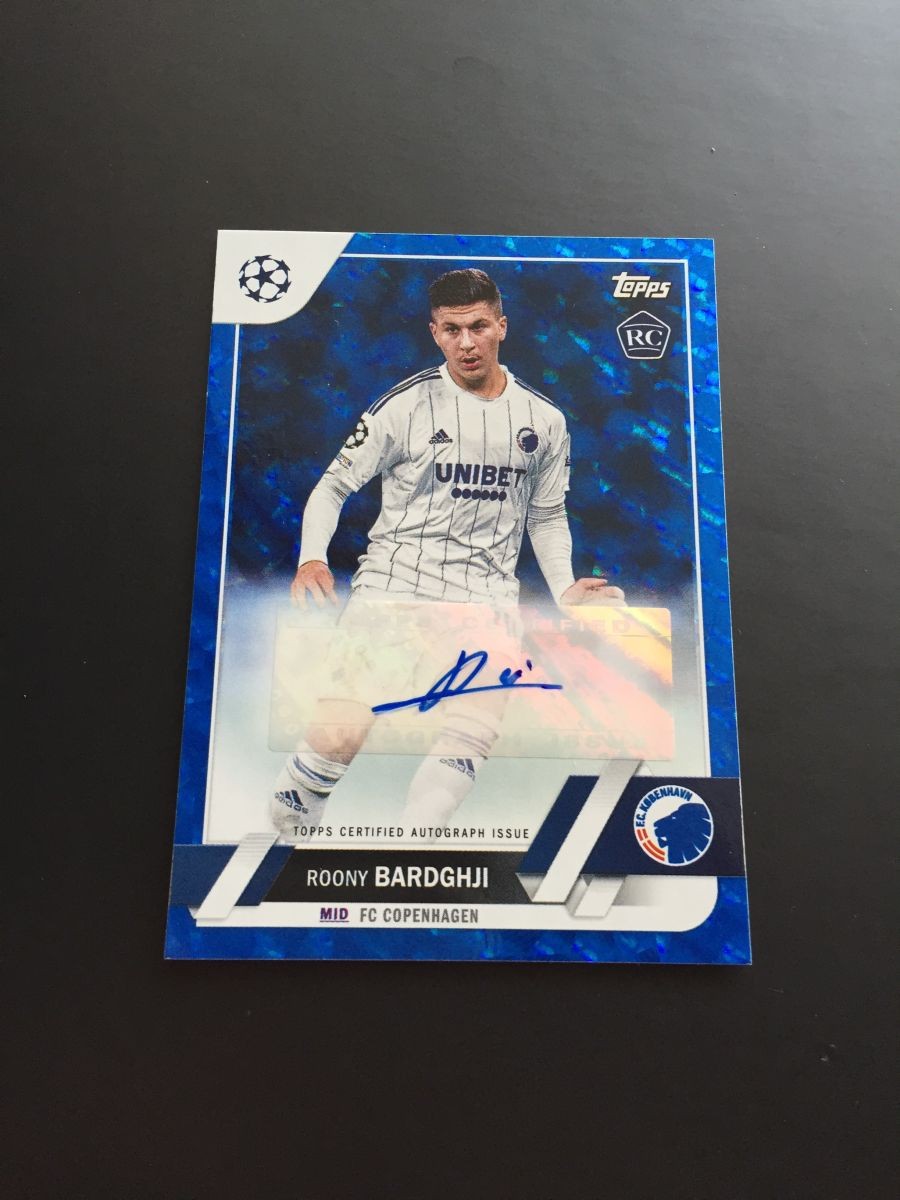 2023 Topps UEFA Roony Bardghji Rookie RC Autograph Foil 28/99