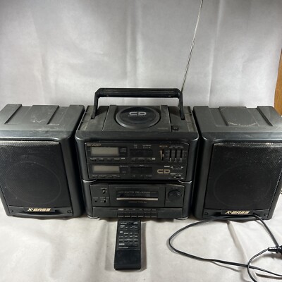 Vintage SHARP X-Bass GX-CD65BK Boombox! Portable CD/Stereo/ Dual
