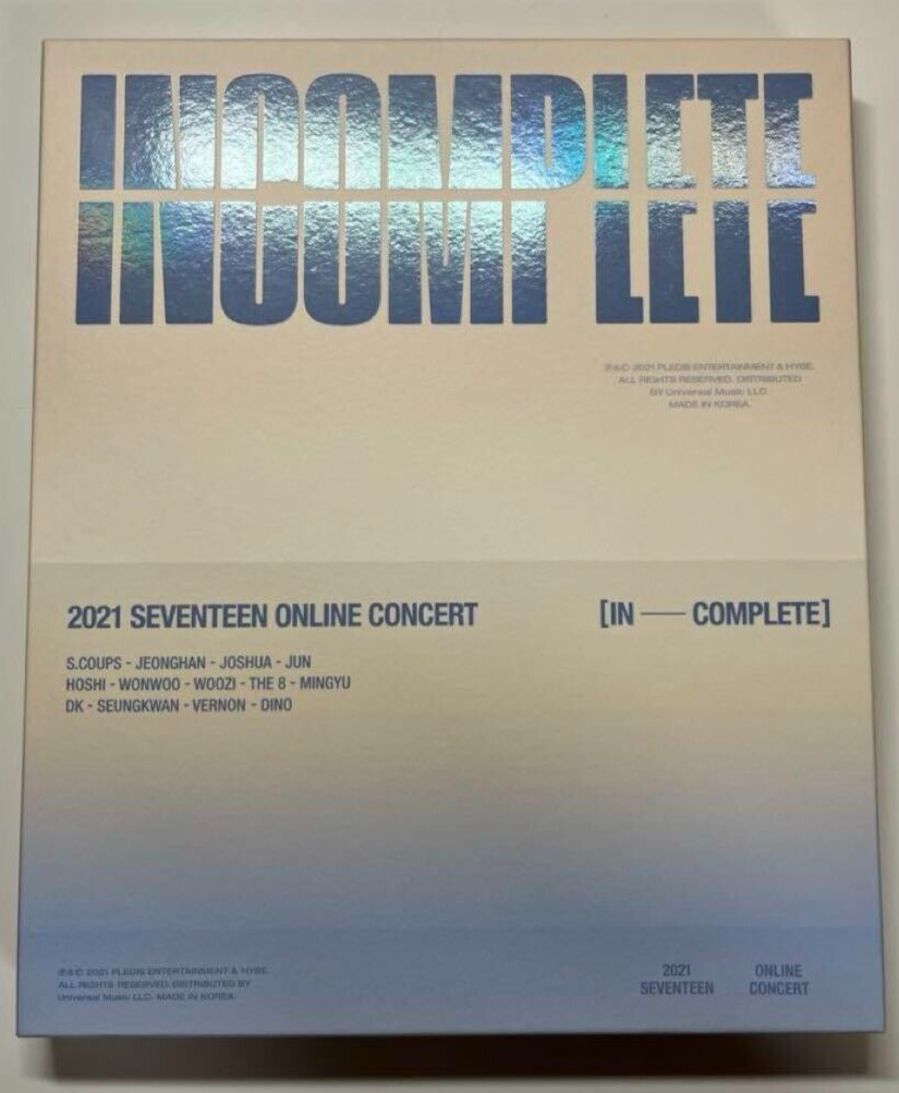 SEVENTEEN INCOMPLETE 2021 SEVENTEEN ONLINE CONCERT Blu-ray