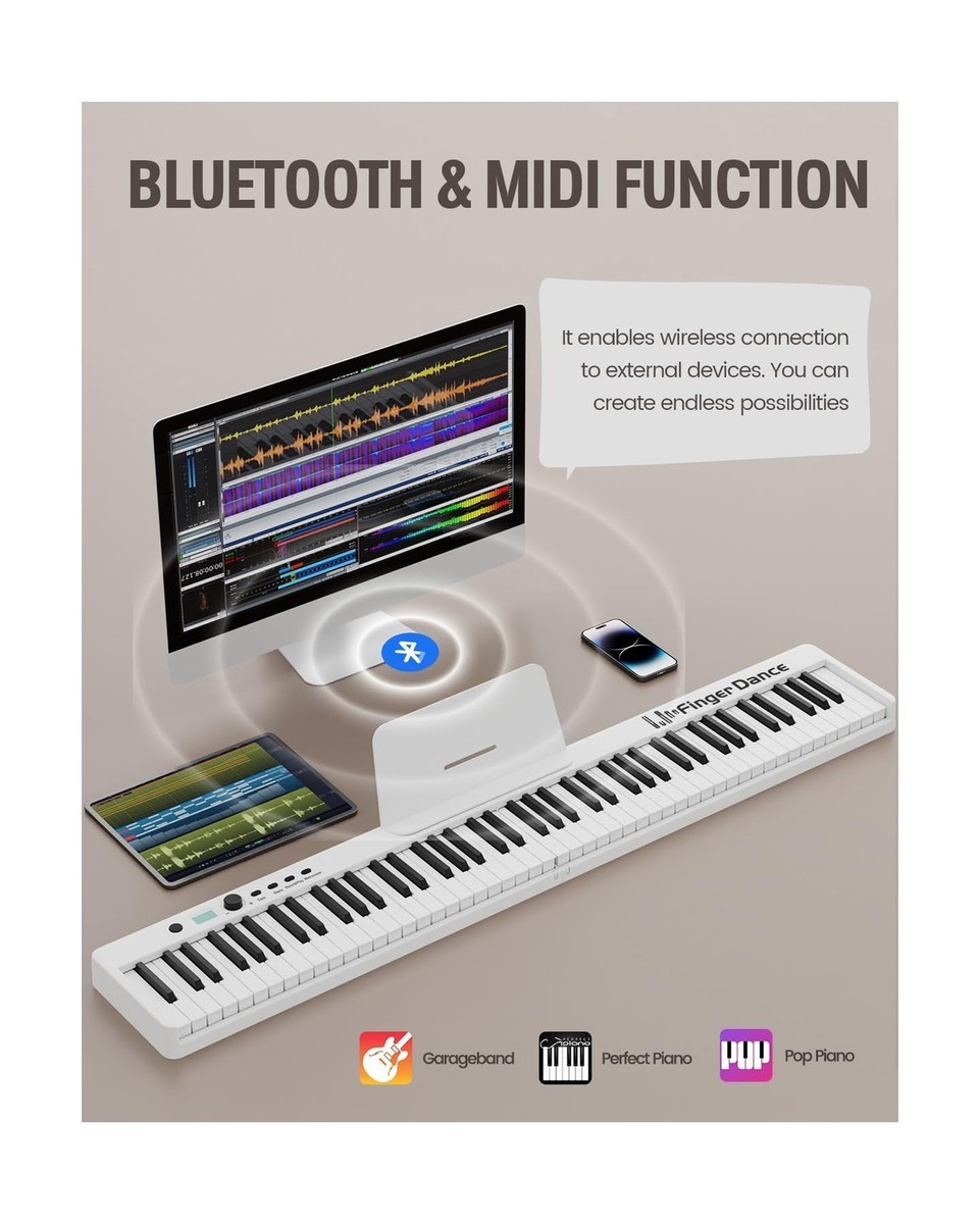 Finger Dance Folding Piano Keyboard 88 Keys, Portable Electric