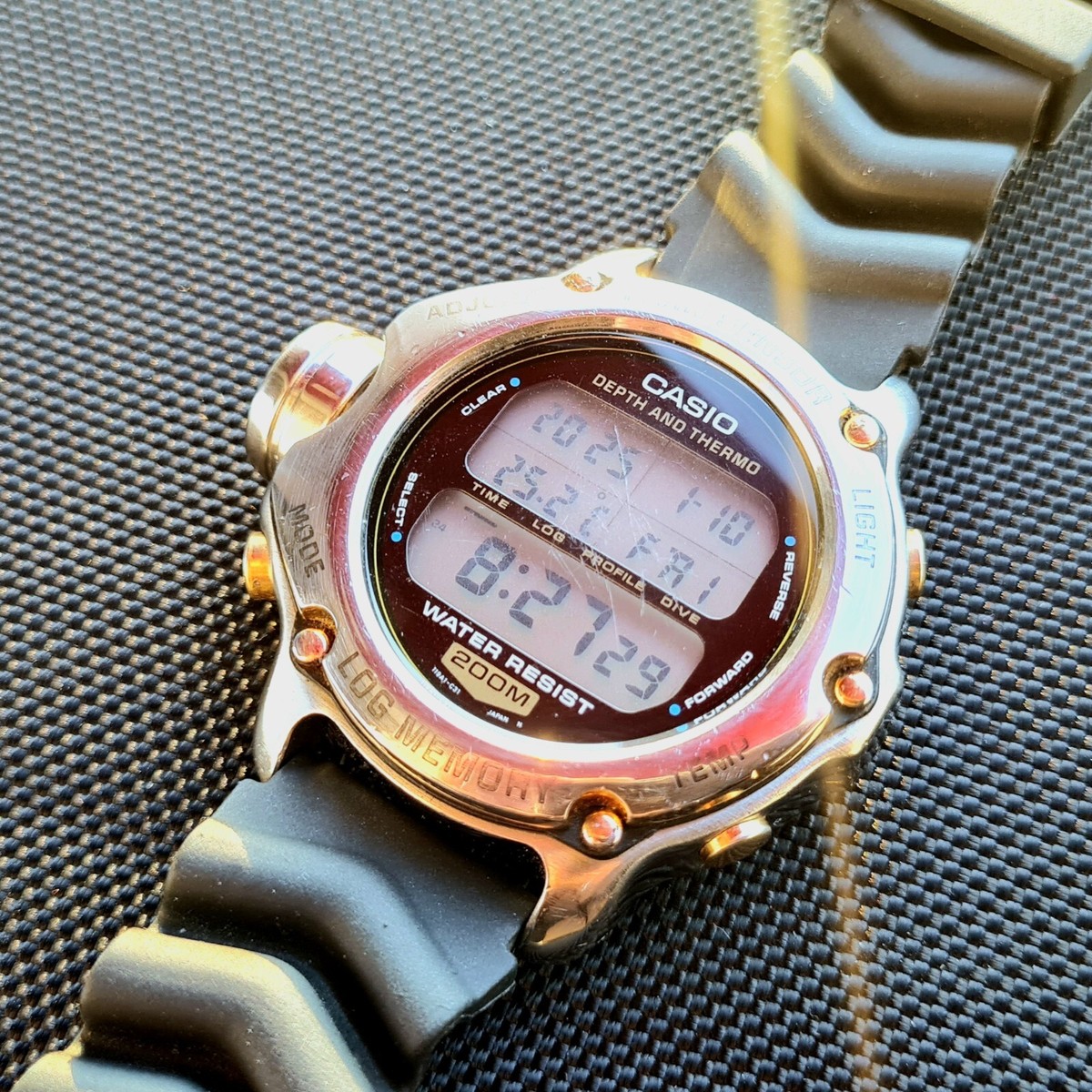 CASIO DEP-600 XL Module (970) 200M Vintage Diver Watch Temp