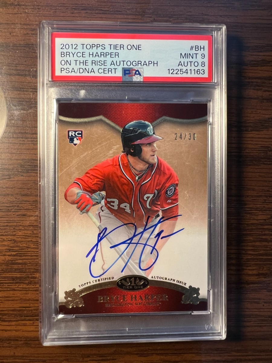 2012 topps tier one bryce harper on the rise autograph baseball