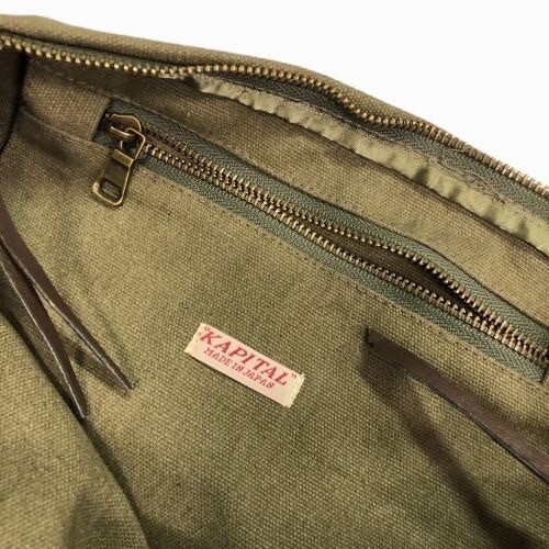 KAPITAL No.6 Canvas Shoulder Bag Crossbody Khaki Little Snufkin