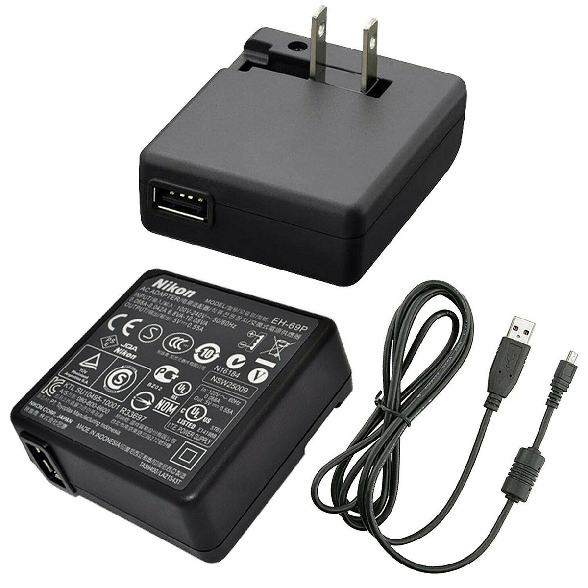 NIKON EH-69P + UC-E6 AC Adapter Charger for Coolpix P510, S8200
