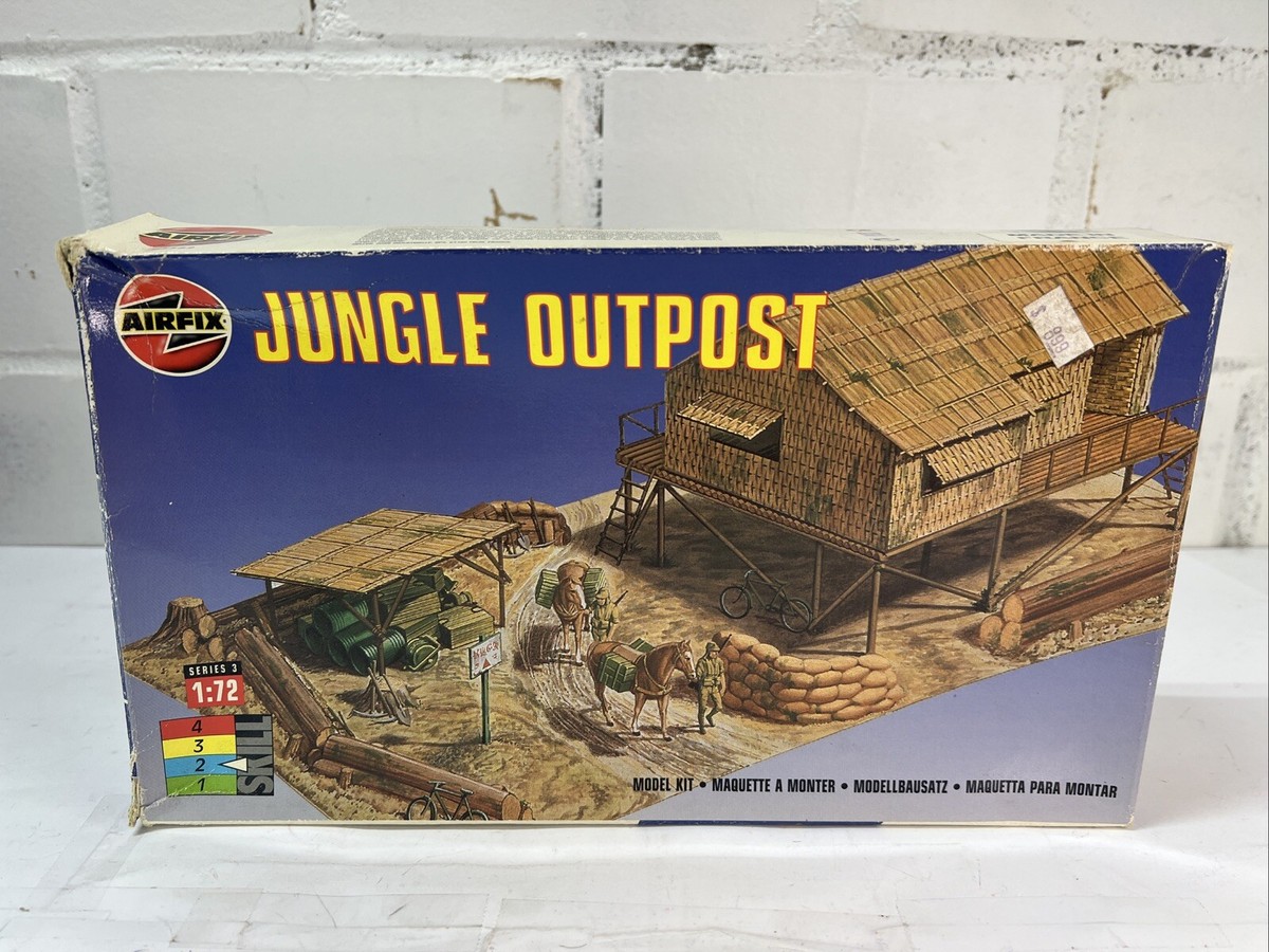 Vintage Airfix 1:72 Jungle Outpost Diorama Model Kit - New