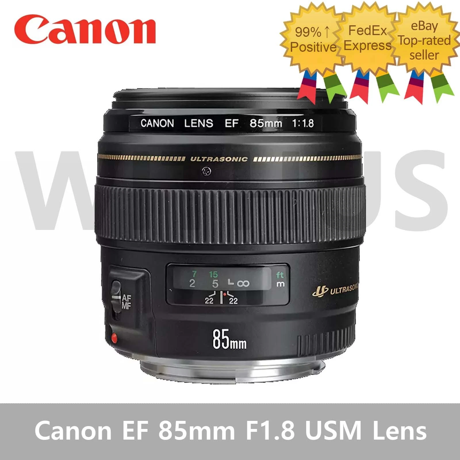 Canon EF 85mm F1.8 USM Camera Lens (2519A003) Genuine - Tracking