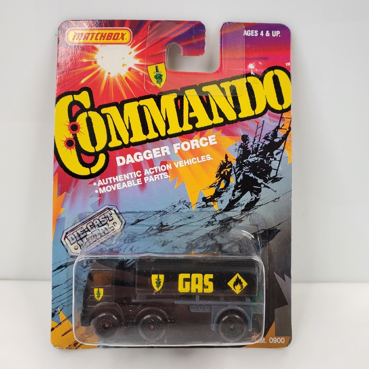 Vintage 1988 Matchbox Commando Dagger Force Gas Tanker Truck Black