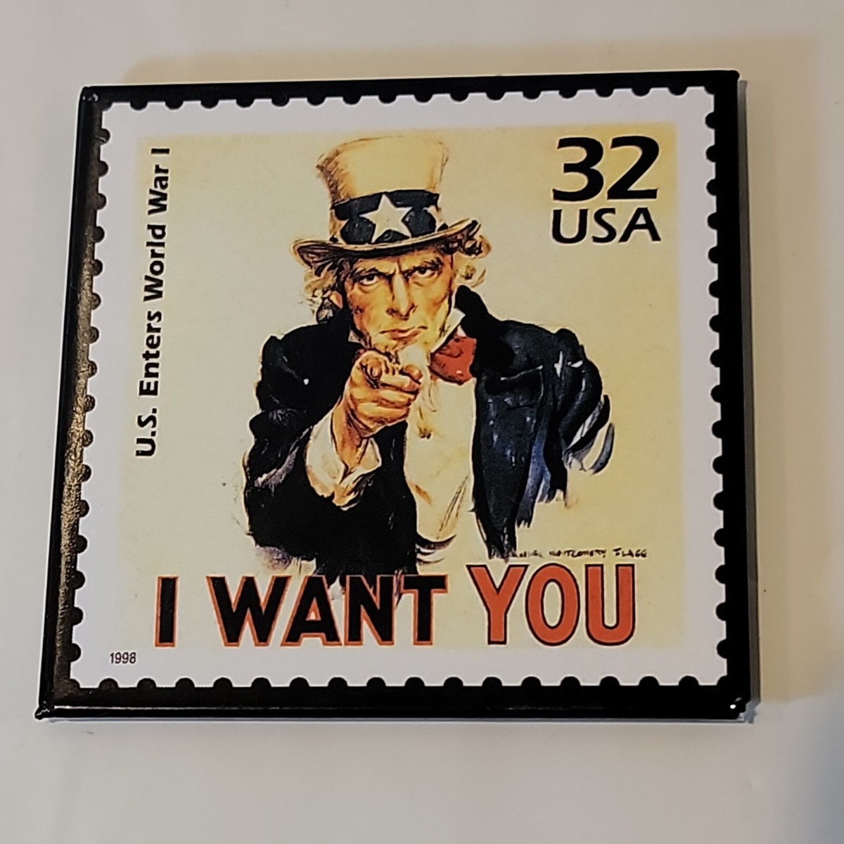 US Postal 32 cent Stamp Uncle Sam I WANT YOU - US enters WW1