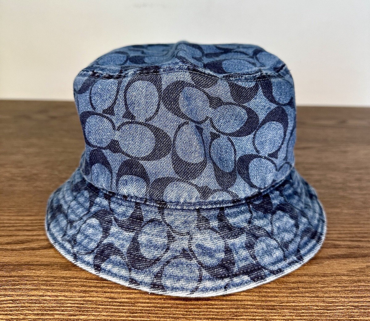 Coach Signature Foldable Bucket Denim Hat in Blue | eBay