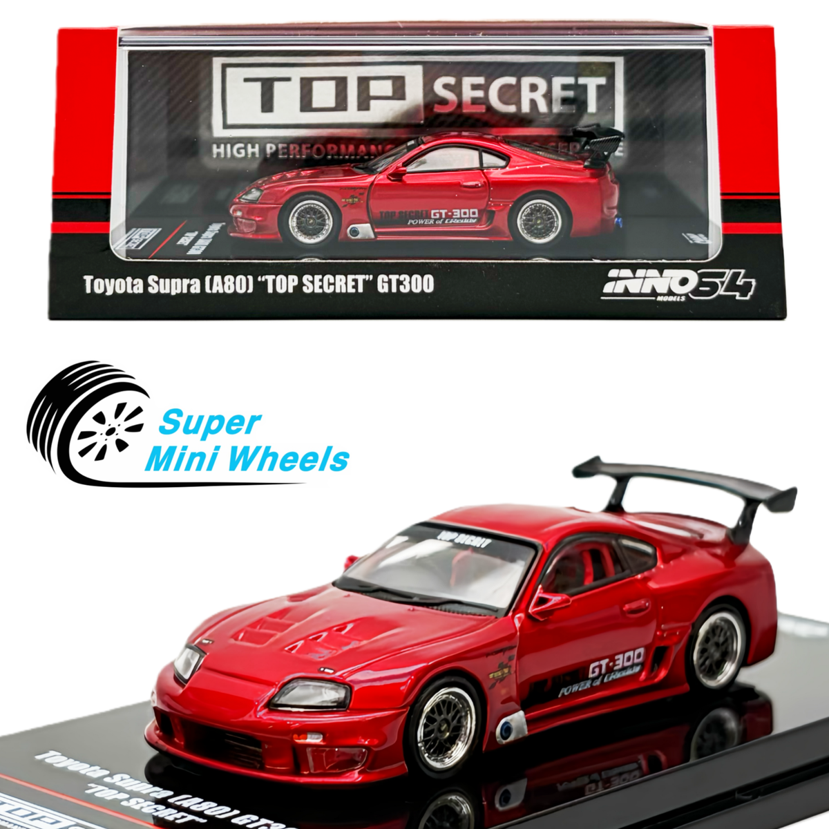 INNO64 1:64 Toyota Supra A80 Top Secret GT300 Red | eBay