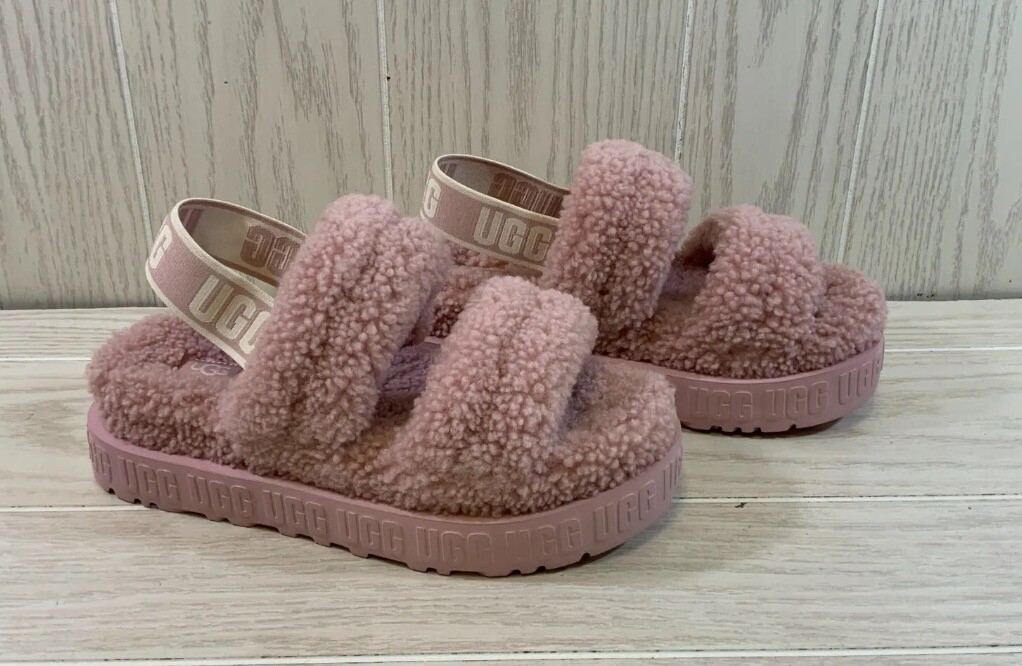 UGG Oh Fluffita Slingback Sandal, Women's Size 7 M, Pink NEW | eBay